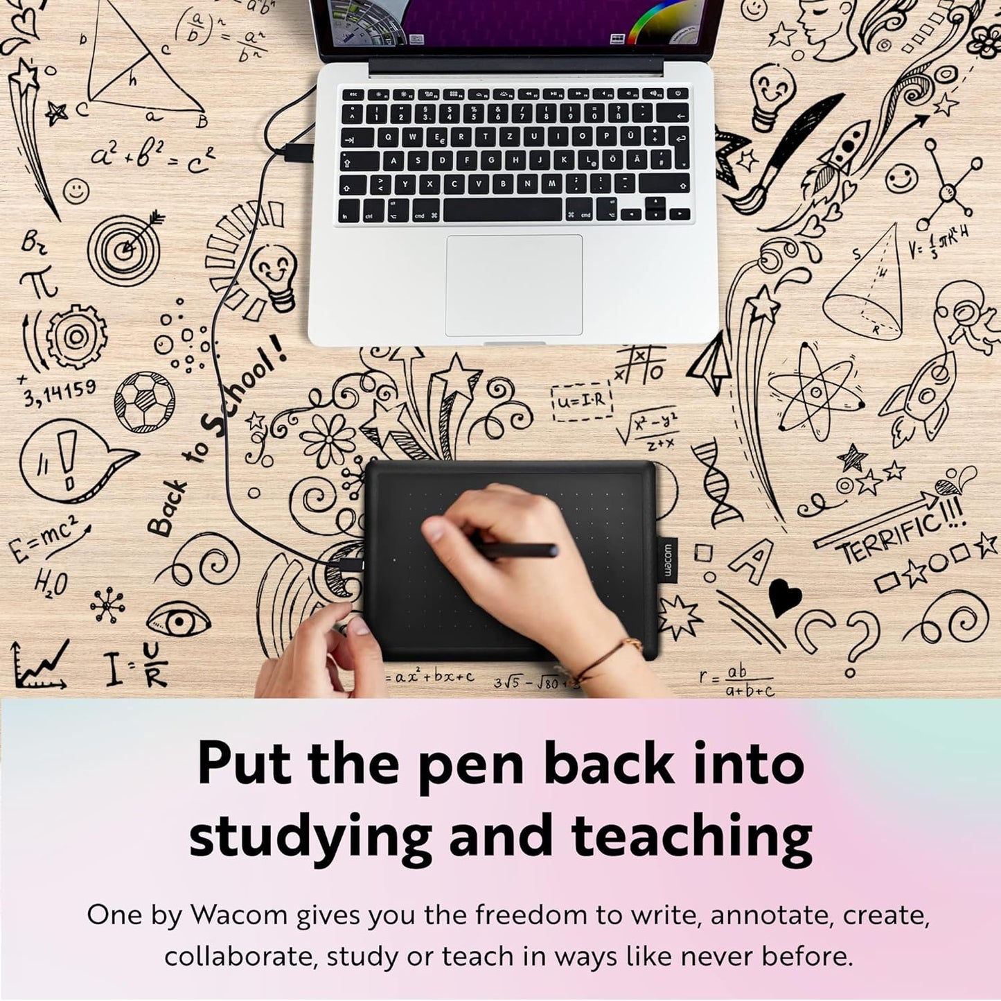 One by Student Drawing Tablet for Windows PC, Mac and Certified Works with Chromebook, Small
