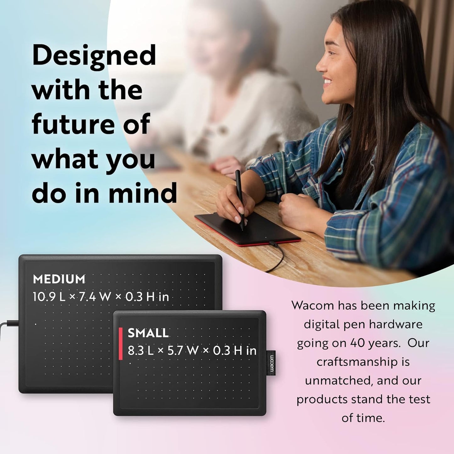 One by Student Drawing Tablet for Windows PC, Mac and Certified Works with Chromebook, Small
